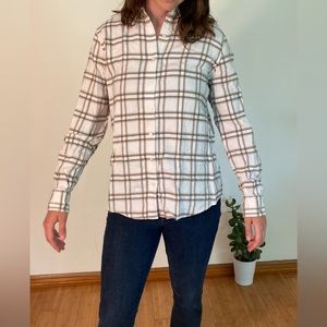 Lands’ End Flannel Button Down Blouse